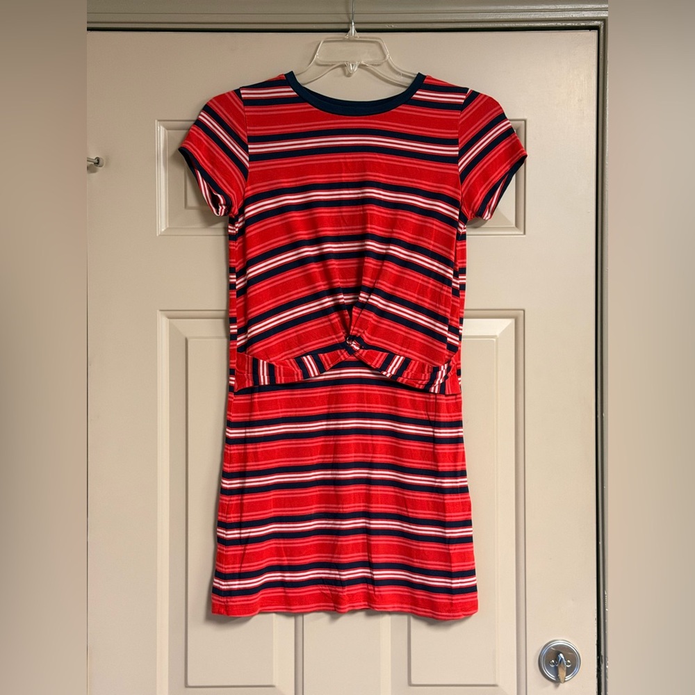 Tommy Hilfiger Red and Navy Striped Girls Size XL Dress